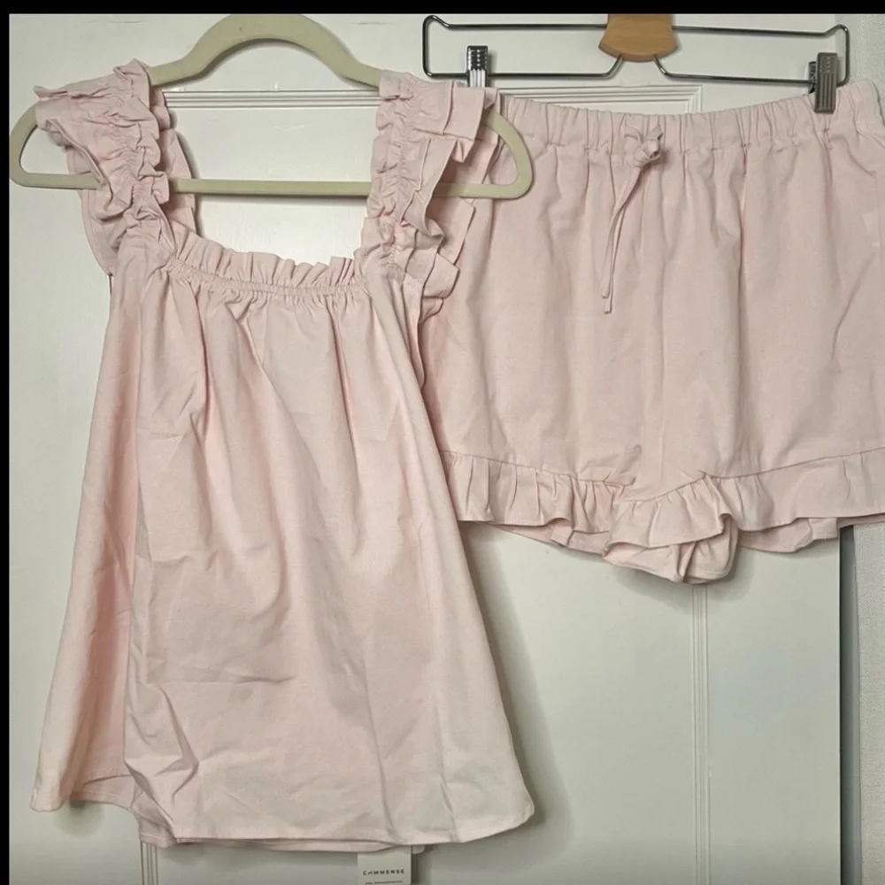 Commense Pink Ruffle Pajama Set - Picture 2 of 3